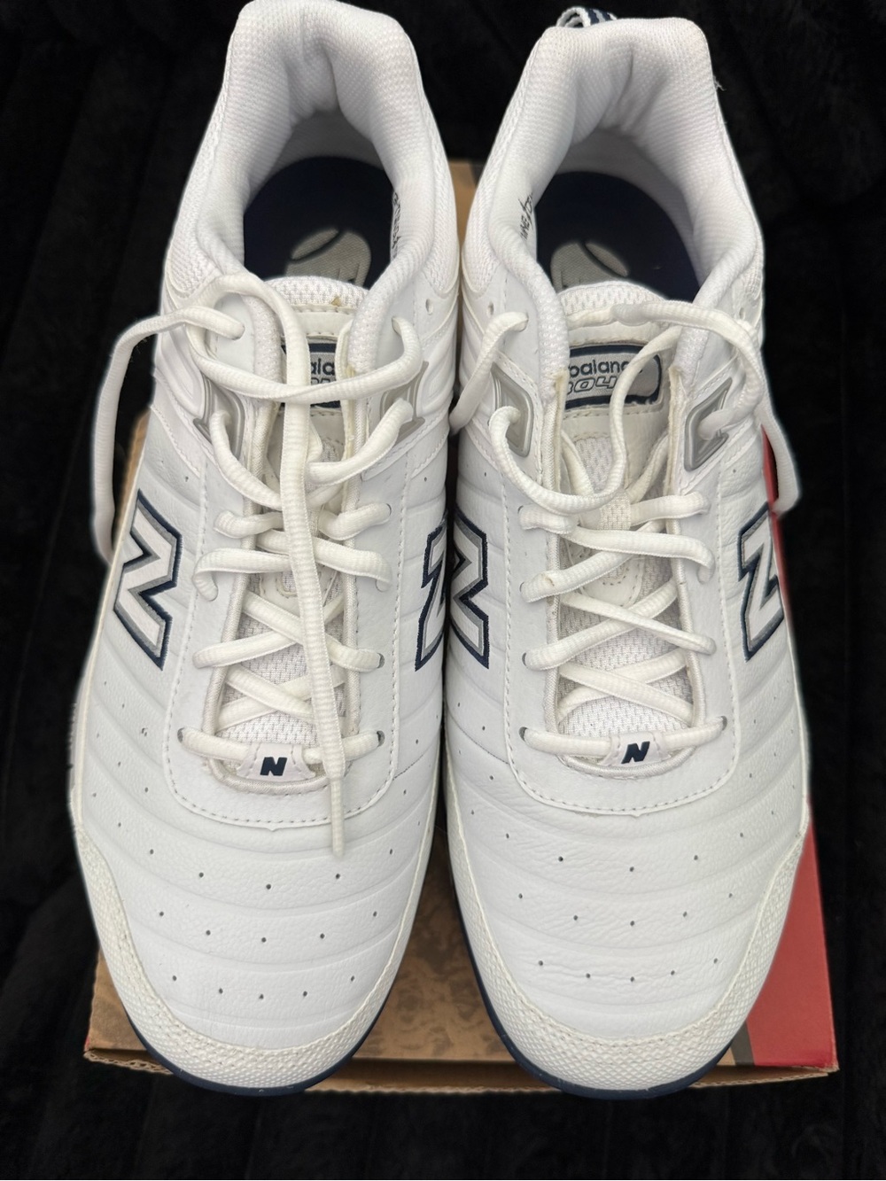 New Balance MC804W White and Navy Men's Athletic Shoes 12.5 4E (Extra Wide)